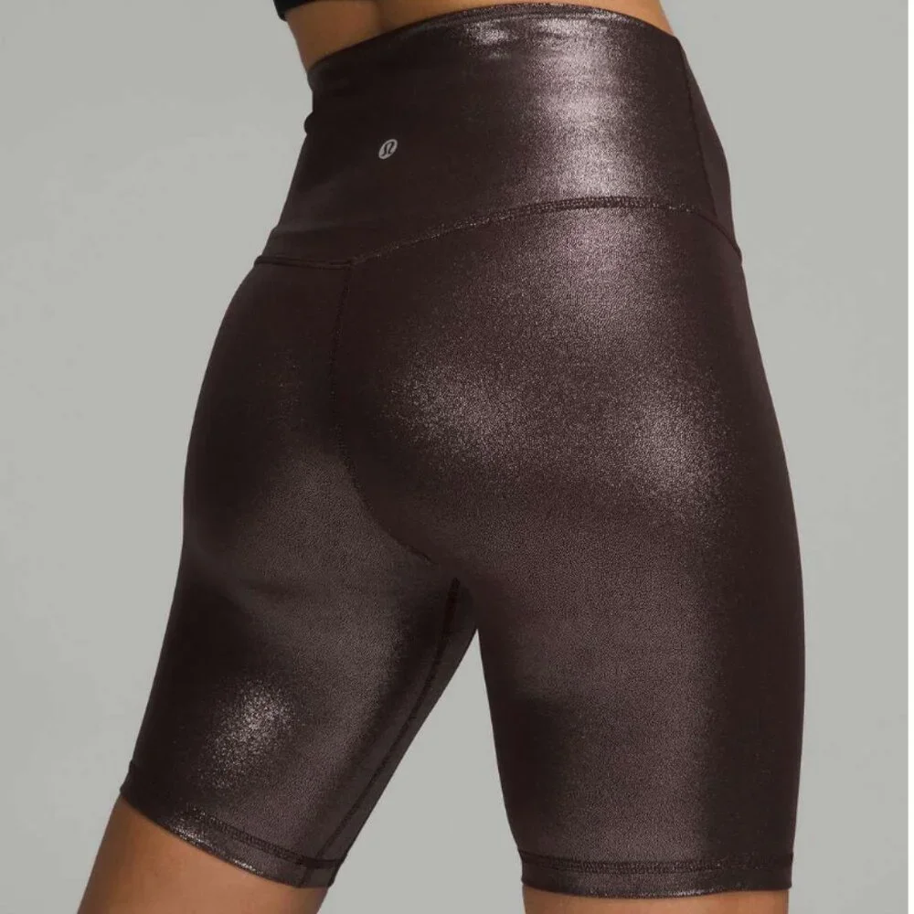Lululemon Align High Rise Shine Shorts Espresso Sparkle, 6 - Picture 1 of 9